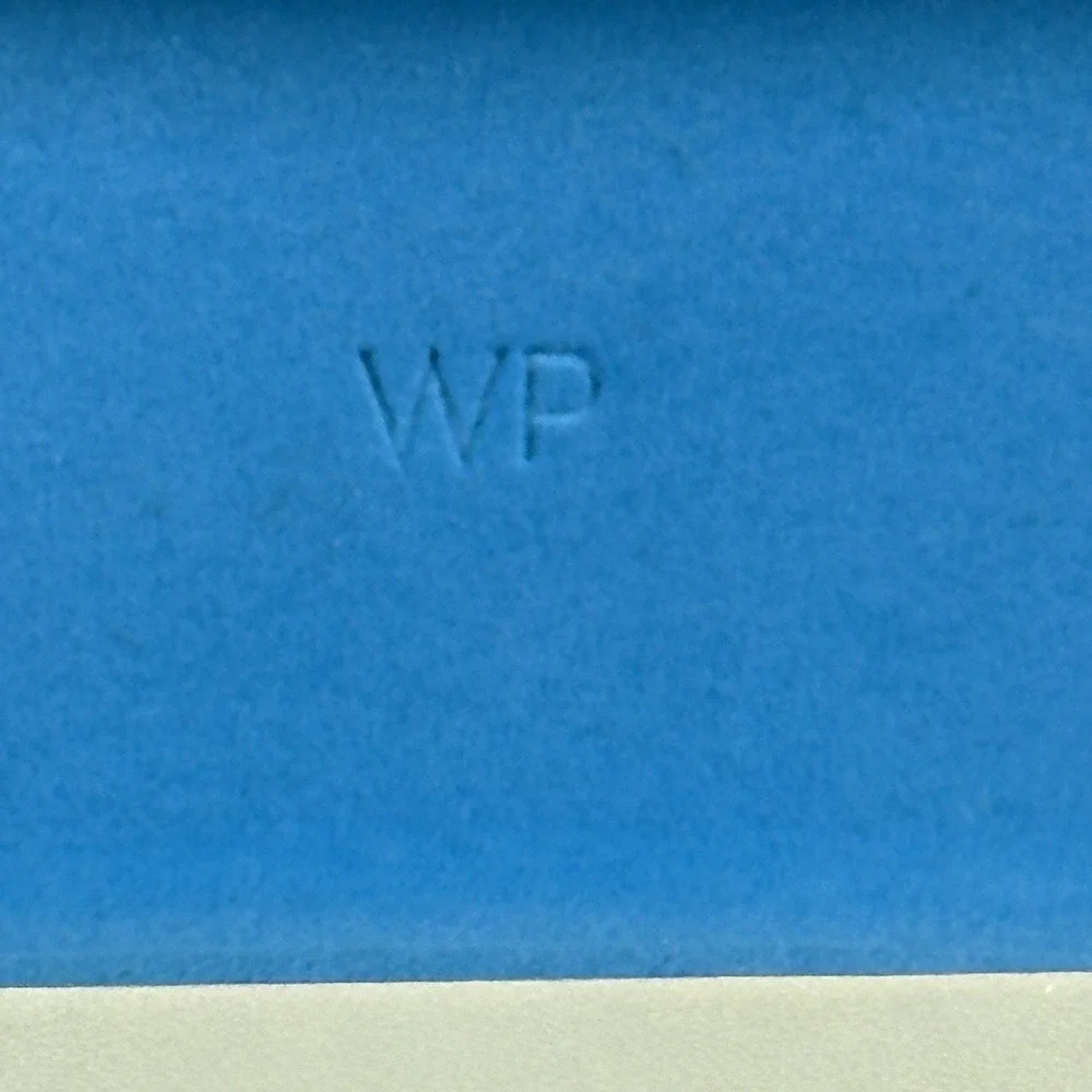 Warby Parker Sunglass Eyewear Glass Case Hard Clamshell Bone Outer Blue Interior